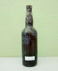 Antique Beer Ale Bottle Dark Glass Vintage  