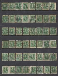 SCOTT 300 USED (48) STAMPS   UNCHECKED LOT   1903 1c BLUE GREEN 