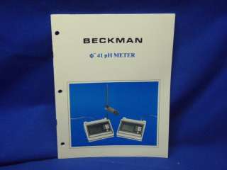 Beckman Altex 41 pH Meter Instruction Manual  