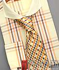   by Steven Land Spread Collar French Cuffs Cotton Plaid DS955tan  