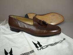 Moreschi Italy Brown Super Soft Leather Tassle Front Loafers Shoes 13 