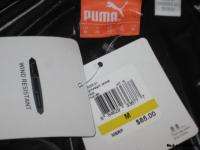 Medium Womens Puma Wind Resistant Lightweight Black Jacket New Free 