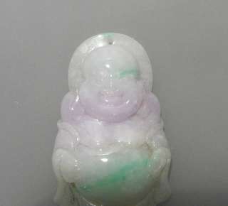 White Green Purple Jade Happy Buddha Pendant ss301  