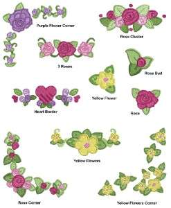 Pretty Flower Borders Machine Embroidery Designs  