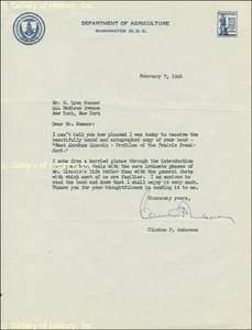 CLINTON P. ANDERSON   TYPED LETTER SIGNED 02/07/1946  