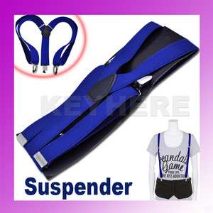 Clip on Unisex Pants Y back Suspender Adjustable Braces  