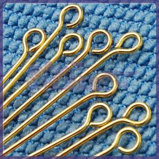 Lots 50 Gold Plated Eyepins Eye Pins Needles Findings  