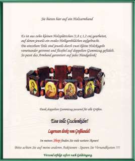 Holzarmband mit 12 Ikonen Orthodox NEU Holz Armband  