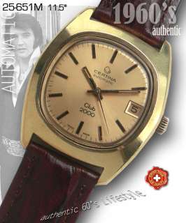   , 1968 MENS, AUTOMATIC MOVEMENT CAL.25 651M, LEATHERBAND BROWN  