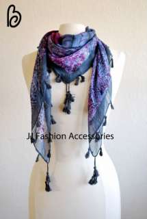 fashion tassel square scarf