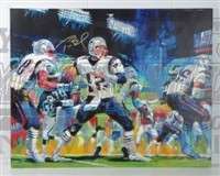 Tom Brady New England Patriots signed canvas art SB 38  