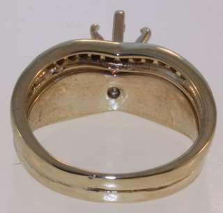 14K yellow gold .26ct diamond SI1 G semi mount engagement ring band 6g 