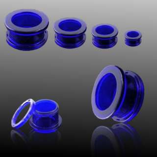 Acryl Flesh Tunnel Plug Ohr Piercing Neon Blau leicht Transparent 4mm 