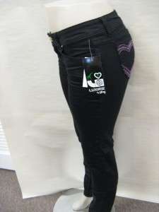New Luxirie by LRG Junior Sizes Jeans Triple Black with Emb Skinny 