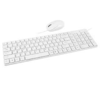 NEW White PC Computer or Laptop USB Slim Compact Keyboard and Mouse 