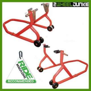 FRONT REAR PADDOCK STAND MOTORCYCLE MOTORBIKE TRACK  