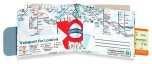Tyvek LONDON Underground TUBE MAP MIGHTY bi fold WALLET  