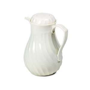 Poly Lined Carafe, Swirl Design, 64 oz. Capacity, White:  