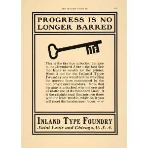  1901 Ad Inland Type Foundry Key Standard Line Printing 
