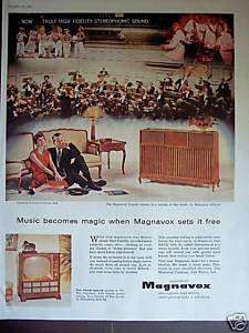 1958 Magnavox Concert Grand phonograph Hi Fi vintage ad  