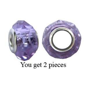 Set of 2 Crystal glass beads for the pandora bracelets by GlitZ JewelZ 