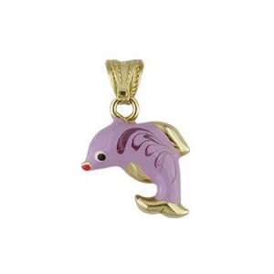   Lavender Enamel Dolphin Charm (12mm x 15mm / 23mm with Bail) Jewelry