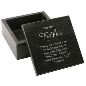  Personalized Black Marble Keepsake Box for Dad Baby