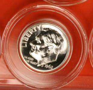 1962 SILVER PROOF ROOSEVELT DIME 10C FROM PROOF SET. NO TONING LOOKS 