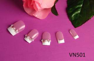 3D Jewelry Pre Glue Acrylic Nail Art French Tips VN501  