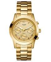 GUESS Watch, Womens Chronograph Goldtone Stainless Steel Bracelet 