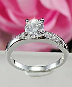 Carat Brilliant Round Cut Cubic Zirconia Engagement Ring Size 6.5 