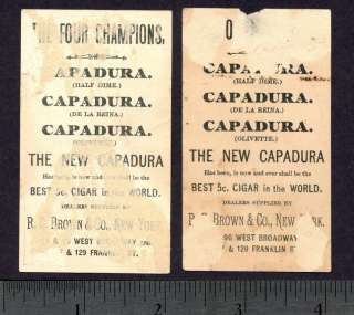 ca. 1876 Capadura Cigar RC BROWN Race H jockey 2 CARDS  