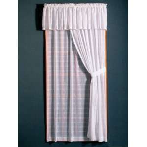  72 Long Leno Box Voile Curtain Panel Pair