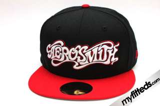 AEROSMITH Word Script Black Red 59Fifty New Era Fitted  