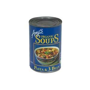  Amys Organic Soups, Pasta & 3 Bean, 14.1 oz, (pack of 6 