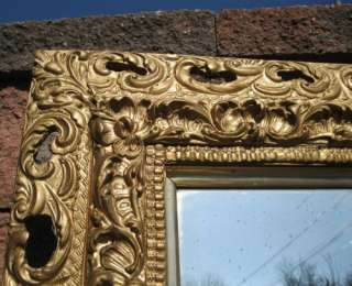 Antique Victorian Decorator Gold Gesso Beveled Clothes Dressing Wall 