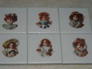 Set of 6 ANTIQUE DOLL refrigerator magnets GREAT GIFTS!  