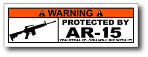 Protected By AR 15 Sticker Decal CRF 450 CR 250 XR 100  