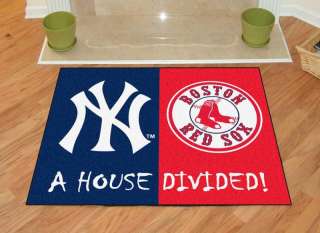 NY Yankees & Boston Red Sox House Divided Rug Floor Mat  