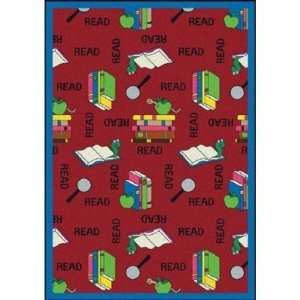  Bookworm Area Rug Red, Red, 7 ft. 8 in. x 10 ft. 9 in. Oval   Red 