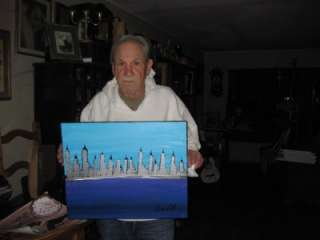 HENRY HILL GOODFELLA ORIGINAL MOB ARTWORK NYC SKYLINE BLUE BLUE  