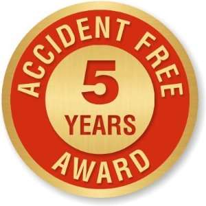  Accident Free Award 5 Years Pin Enameled Metal Lapel Pin 