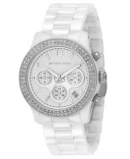 Michael Kors Watch, Womens Chronograph White Ceramic Bracelet MK5188 
