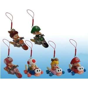  Super Mario Bros Baby Characters In Kart Phone Straps Set 