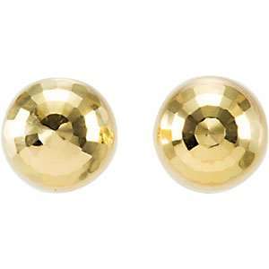 Designer Jewelry Gift 14K Yellow Gold Mirror Diamond Cut Ball Earrings 