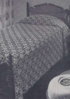 Vintage Crochet Pattern Lace Valentine Motif Bedspread  