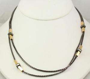 Vintage Costume Jewelry MONET Black & Gold Necklace  