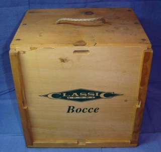 Rare Classic Sport Bocce Ball Set Wood Case Italy  