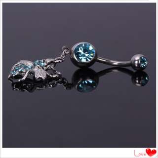   Rhinestone Spider Curved Barbells Navel Belly Button Ring Body Jewelry