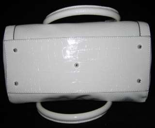 GUESS Lulin Bag Purse Satchel Handbag White Croco New  